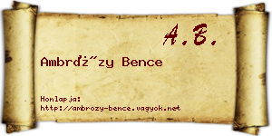 Ambrózy Bence névjegykártya